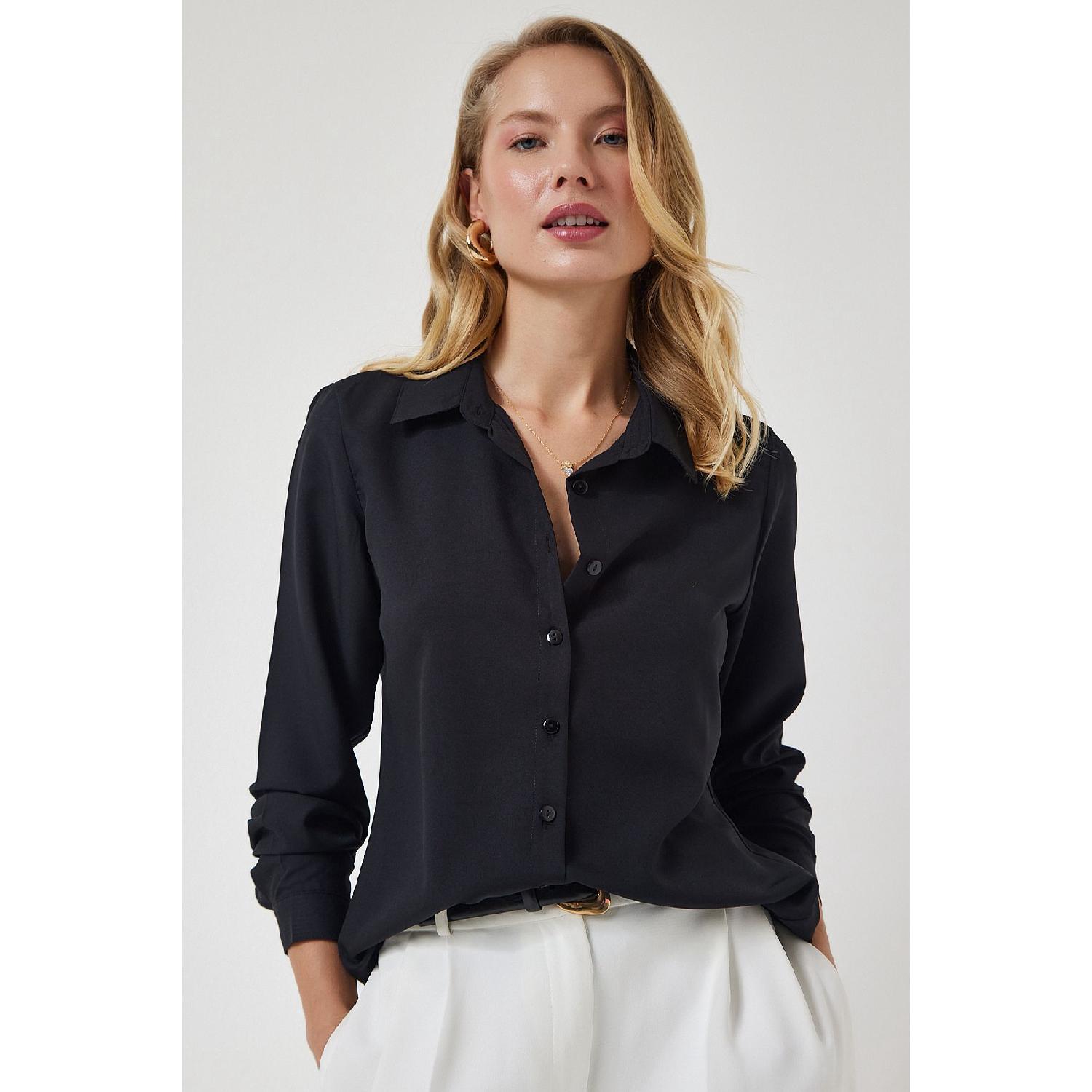 

Базовая рубашка с мягкой текстурой, черная 42 бирюзовый