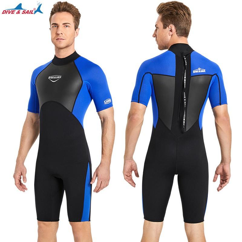 2mm Short Sleeve Wetsuit Snorkeling Diving Swimming Surfing Warmth Protection Unisex Adult