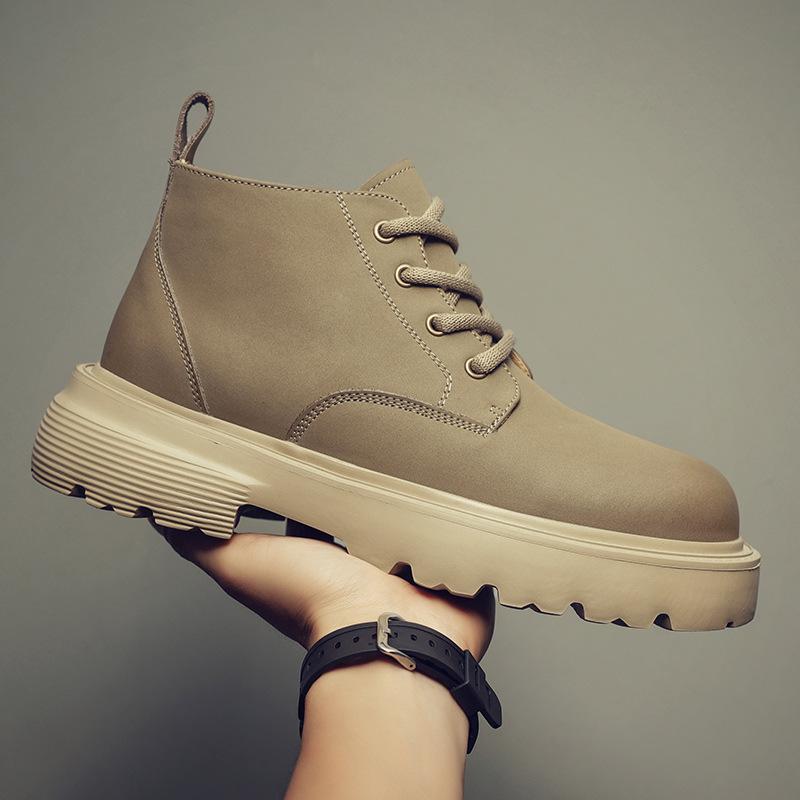 

High-top Martin boots men s autumn and winter 2025 new British style versatile thick-soled heightening leather tooling short boots tide 38