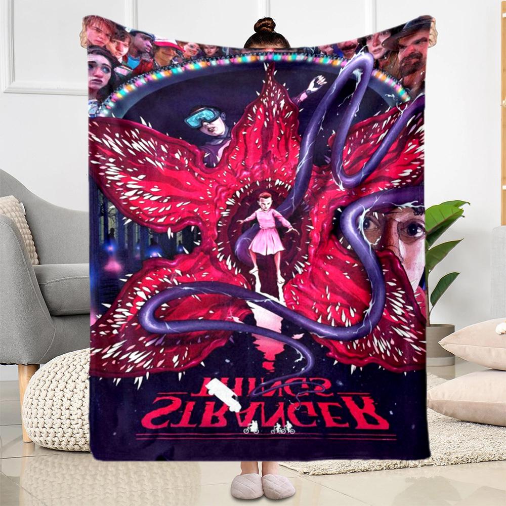 Stranger Things Blanket Suitable for sofas,travel, living rooms also a good gift for friends and family Suitable for all seasons.