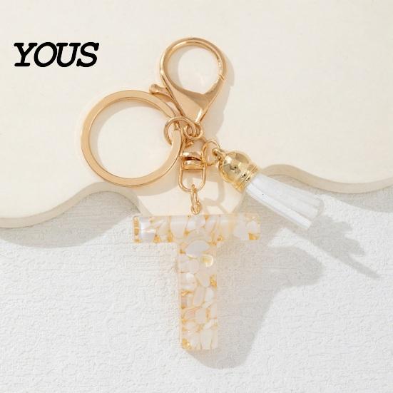 Key Holder For Backpack Keychain Pendant, Letter A-Z Charm with Tassel, Alphabet Initial Metal Keyring for Handbag Bag Pendant
