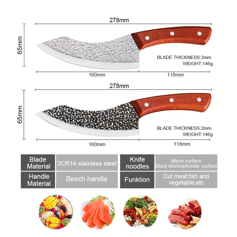 6 Inch Chef Knife Stainless Steel Kitchen Knife Wooden Handle Knife Kitchen Tool + Gift Box
