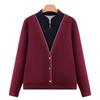 Mom Spring and Autumn Medium Bottom Shirt Long Sleeve Shirt New Medium Elderly Simple Knitted Sweater