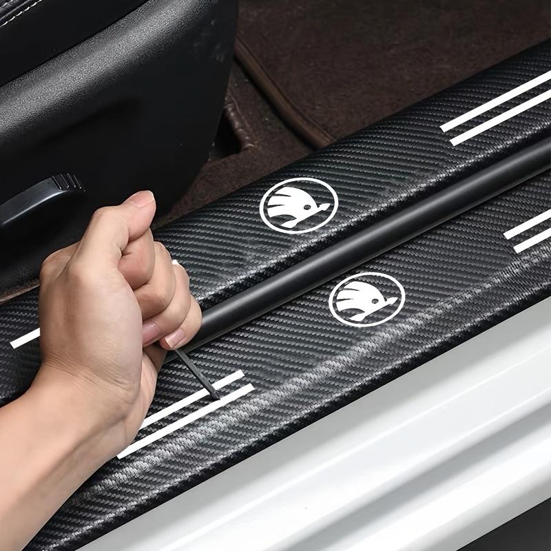 9 Stück Auto Türschwellen Schutz Aufkleber Folie Kratzfest Kohlefaser Schutz Schmutz Pedal Abdeckung Auto Zubehör