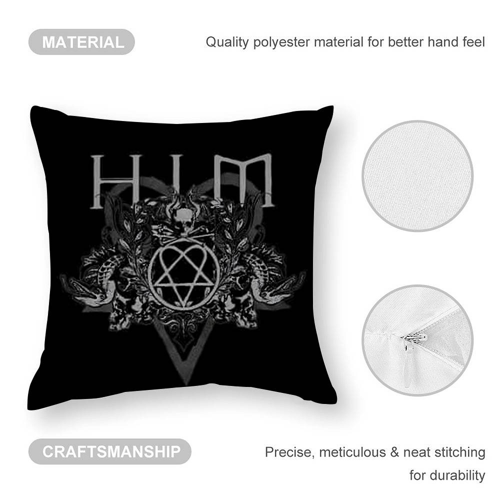 H-Him Ornate Heartagram Pillow Case Home Double-sided Printing Short Plush Colorfast Microfiber Cushion Cover