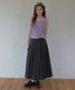 Aueonoseuteljia Mid Waist Pleats Long Skirt_Charcoal(O26Sk04)