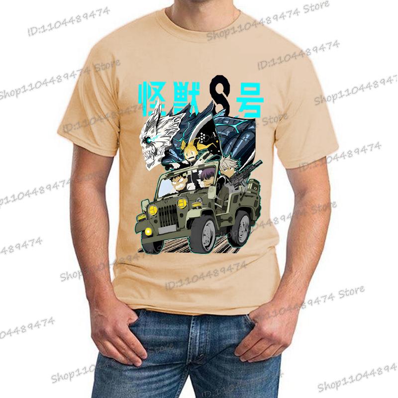 Funny Manga Kaiju No 8 Streetwear Japanese Y2K Anime Men T-shirt Casual Short Sleeve Harajuku Kafka Hibino Men's Clothing Tops