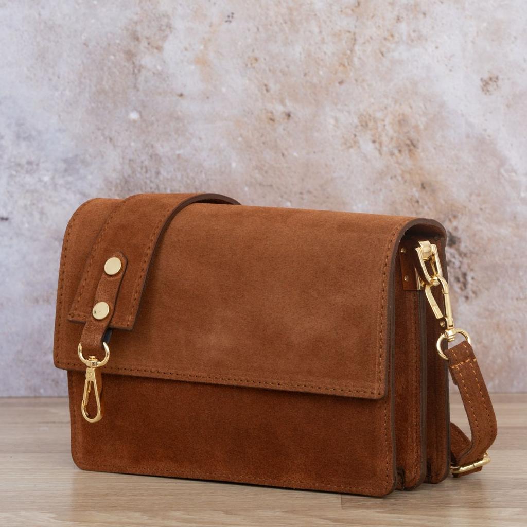 Vezze Frena Choco Small Suede Bag