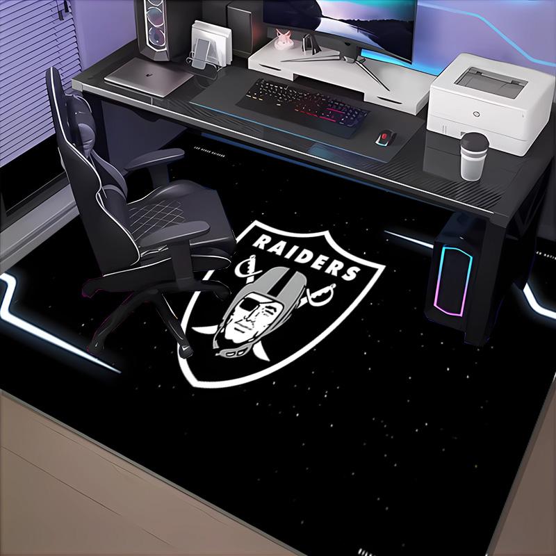 1PC Raiders Team Logo Design Rug Game Carpet, Floor Mat for Bedroom Living Room Entryway Rug, Home Decor Idea Gift for Christmas birthday