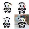 Charming Graduation Panda Plush Toy Adorable Stuffed Animal With Customizable Logo