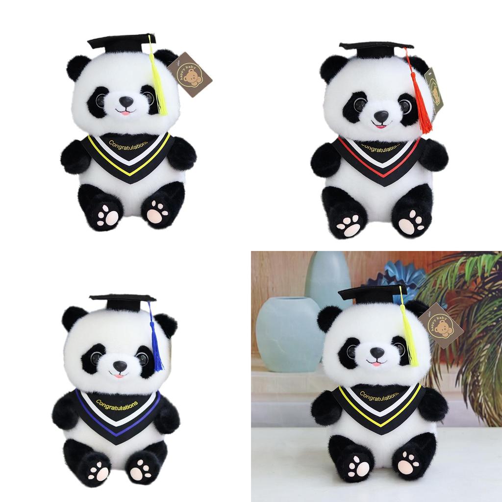 Charming Graduation Panda Plush Toy Adorable Stuffed Animal With Customizable Logo