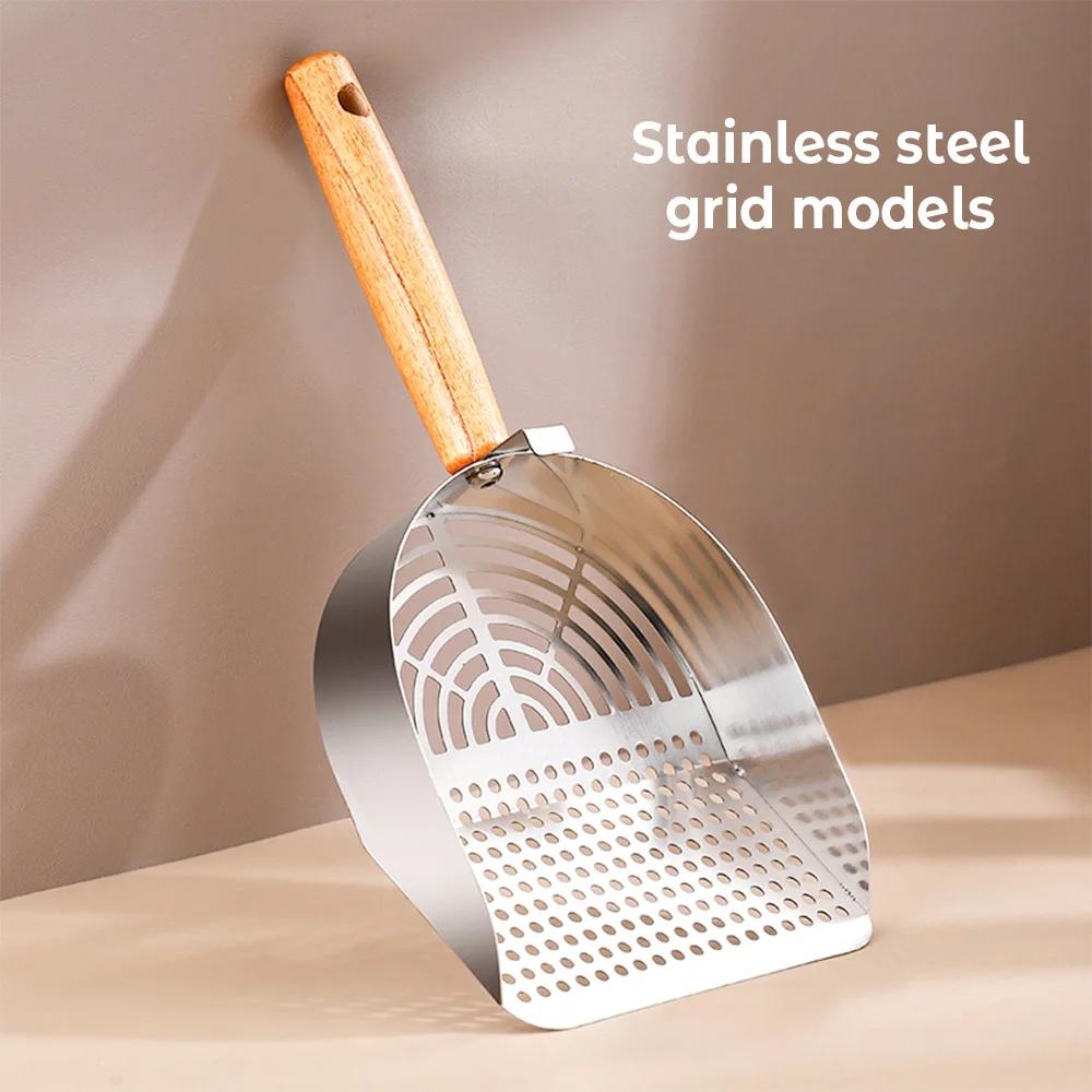 Steel Cat Litter Scoop Long Handle Pet Waste Shovel Cleaning Tool For Tofu Sand Litter Box Cats Supplies