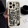 Black Graffiti Phone Case For Xiaomi 14T Pro 13 12 11 Lite 5G 14 13T 12T Poco F6 F5 X6 X5 X3 M6 Pro 4G Silicone Shockproof Cover