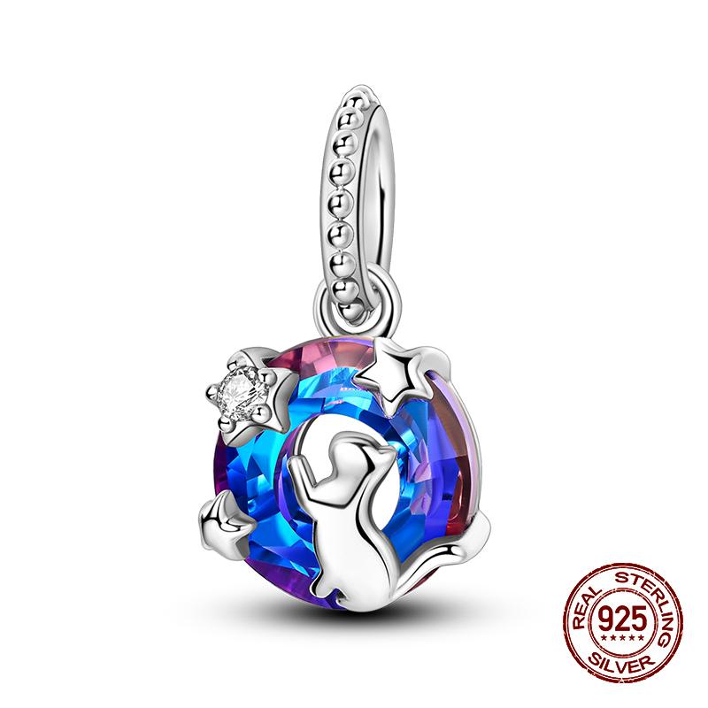100% Copper Sparkling Cat Moon Sun And Stars Charms Pendants Fit 3Mmoriginal Bracelets Diy Fine Jewelry
