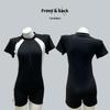 Women's Black Skirted One-Piece Swimsuit - Slimming, Conservative, Sportswear for Summer