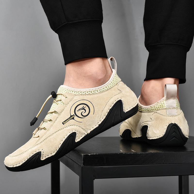 Fashion Summer Breathable Outdoor Men's Loafers Soft Soled Hiking Shoes Mesh Shoes All-match Casual Shoes Lightweight Walking Sneakers