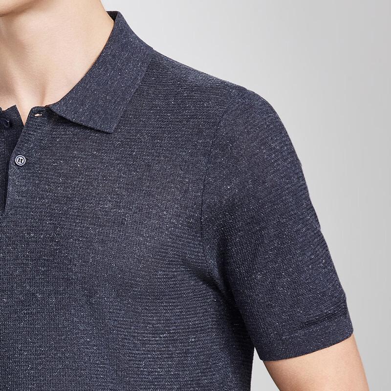 Men's Tencel Linen Jacquard Polo Shirt