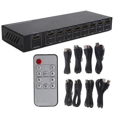 8 In 1 Out Switch High Definition Multimedia Interface Remote Control KVM Converter with Cable