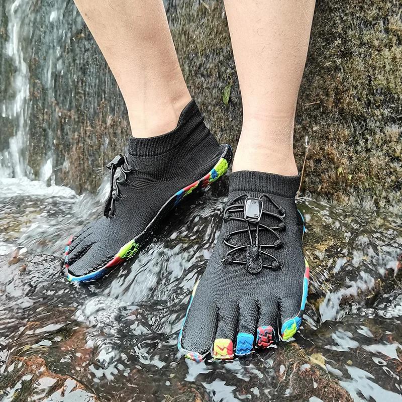 Unisex Split Toe Shoes Men FiveFingers Casual Sneakers Climbing Drainage Shoes Mesh Women Canyoning Quick Drying Water Shoes