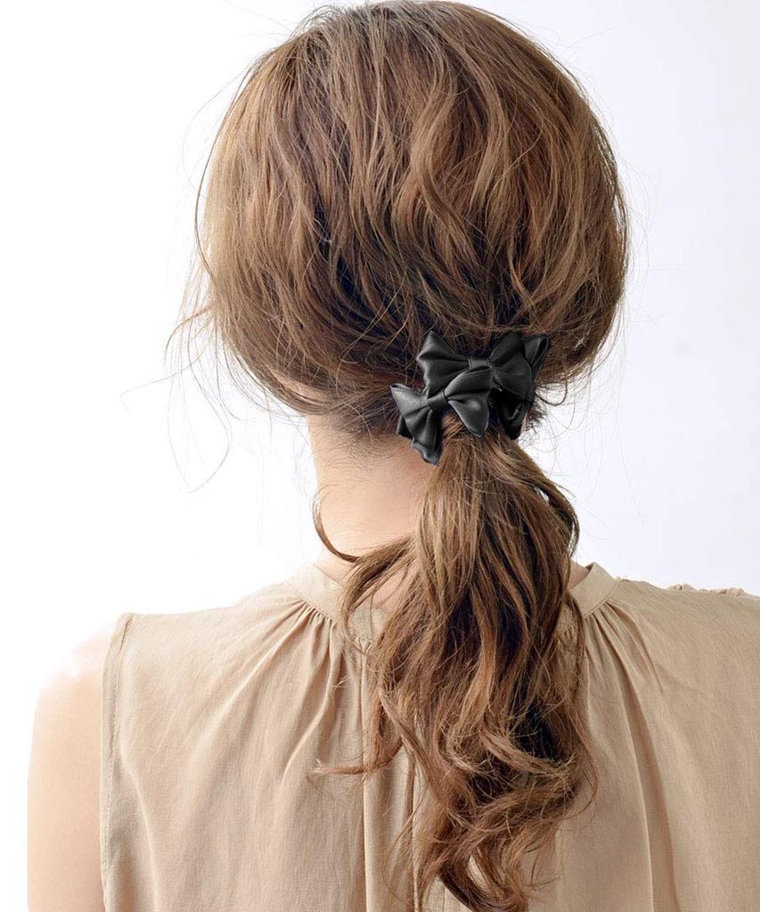 VINGTAINE Petit Ribbon Hair Mini Black Tie, Scrunchie, H-540-BK,