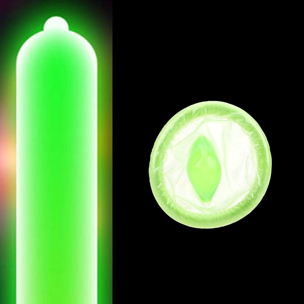Luminous Condom Night Glowing Ultra Thin Lubricated Latex Penis Sleeve Ejaculation Delayed Sex Toys