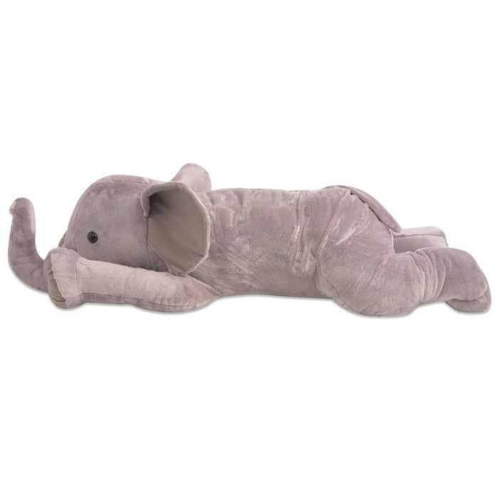 Jouet en peluche - vidaXL - Éléphant XXL - 120 cm - Gris - Pour enfants à partir de 3 ans