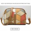 Stylish PU Leather Crossbody Bag Color Block Ethnic Design Adjustable Detachable Strap Zipper Closure Inner Phone Pocket