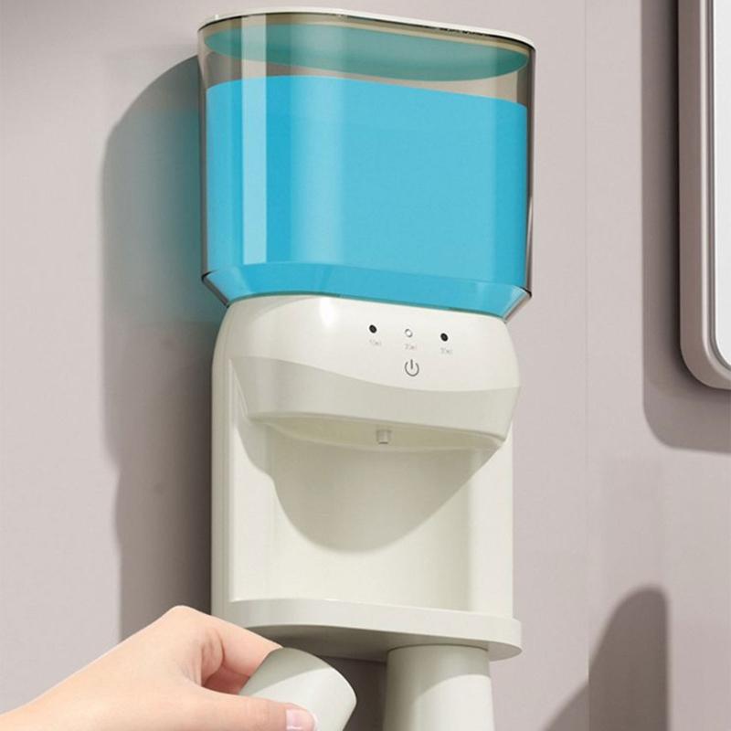 Automatic Mouthwash Dispenser Electric Mouth Rinsing Machine, Wall Hanging 1200mAh Includes Magnetic Cup Holders