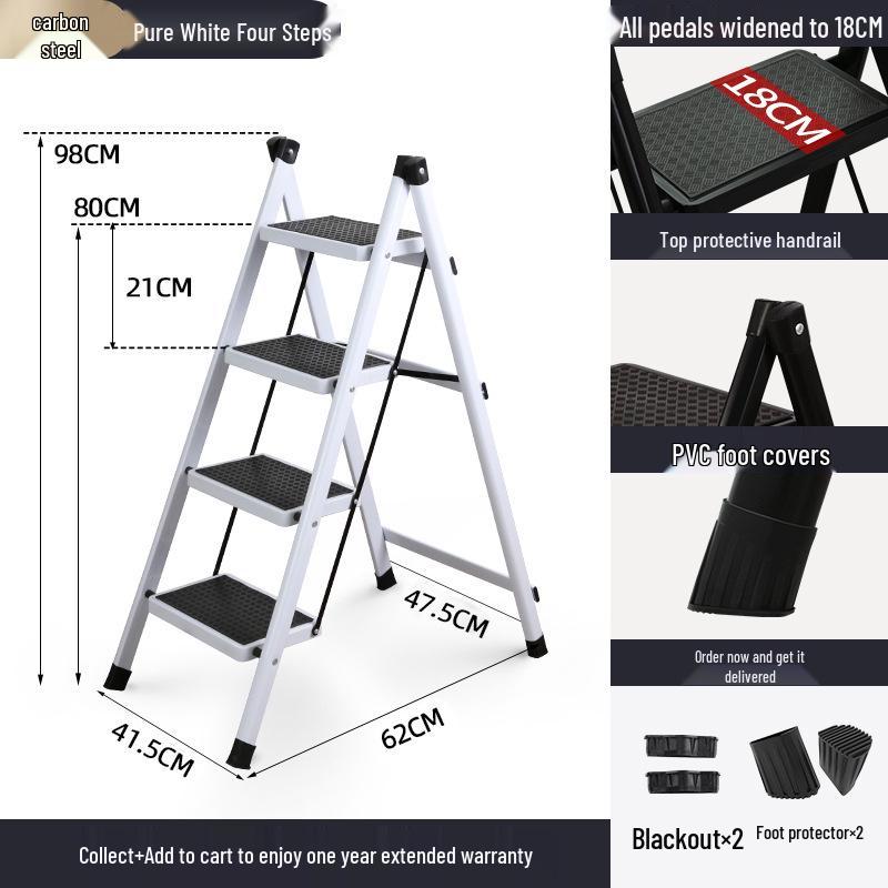 Телескопическая складная бытовая лестница А-образной формы: Легкий, Многофункциональный, Трехступенчатый Дизайн.