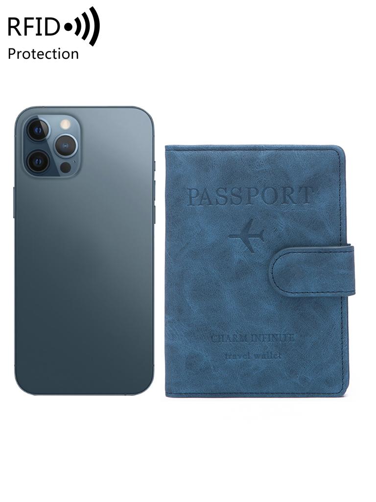 Porte-passeport, étui de protection de voyage en cuir avancé avec protection RFID, adapté pour passeports/cartes de crédit/billets d'avion,
