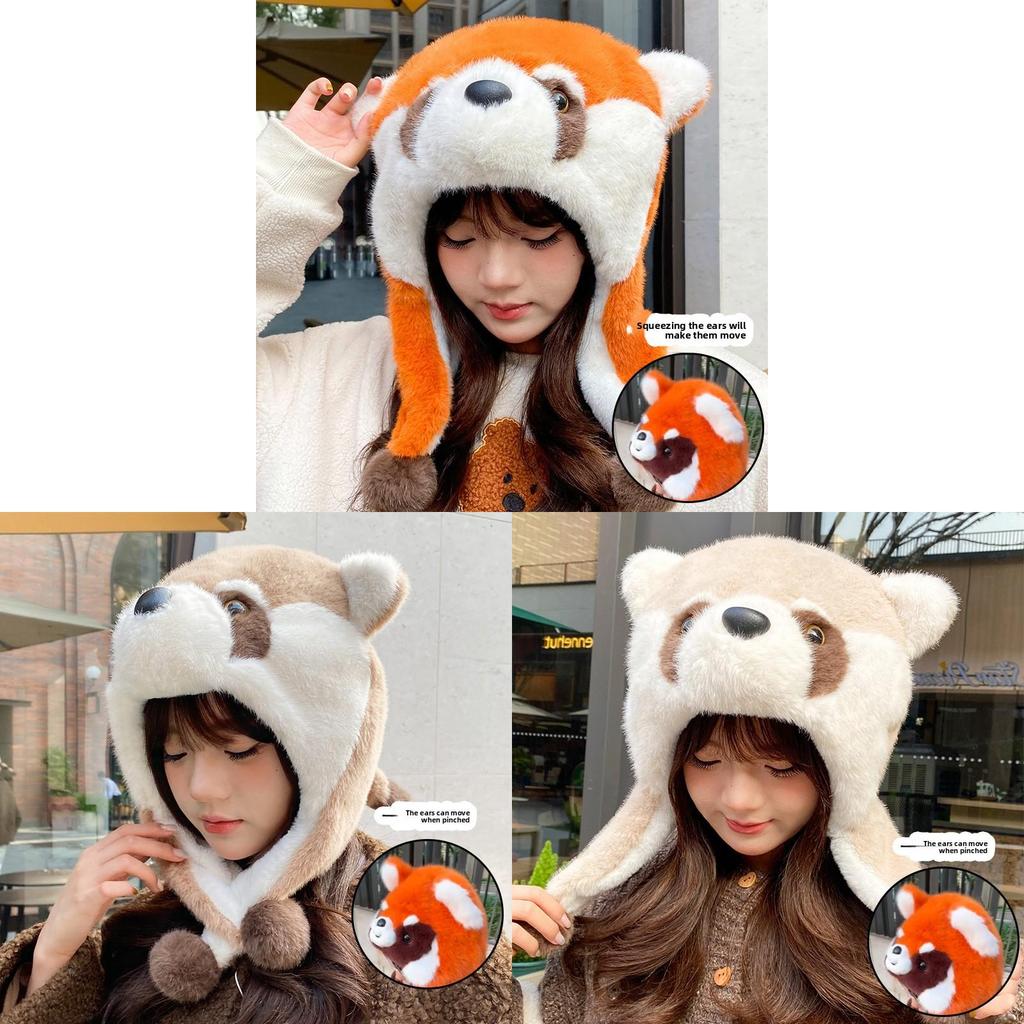 Plush Eared Beanie Hat With Moving Ears For Winter Warmth And Windproof Comfort