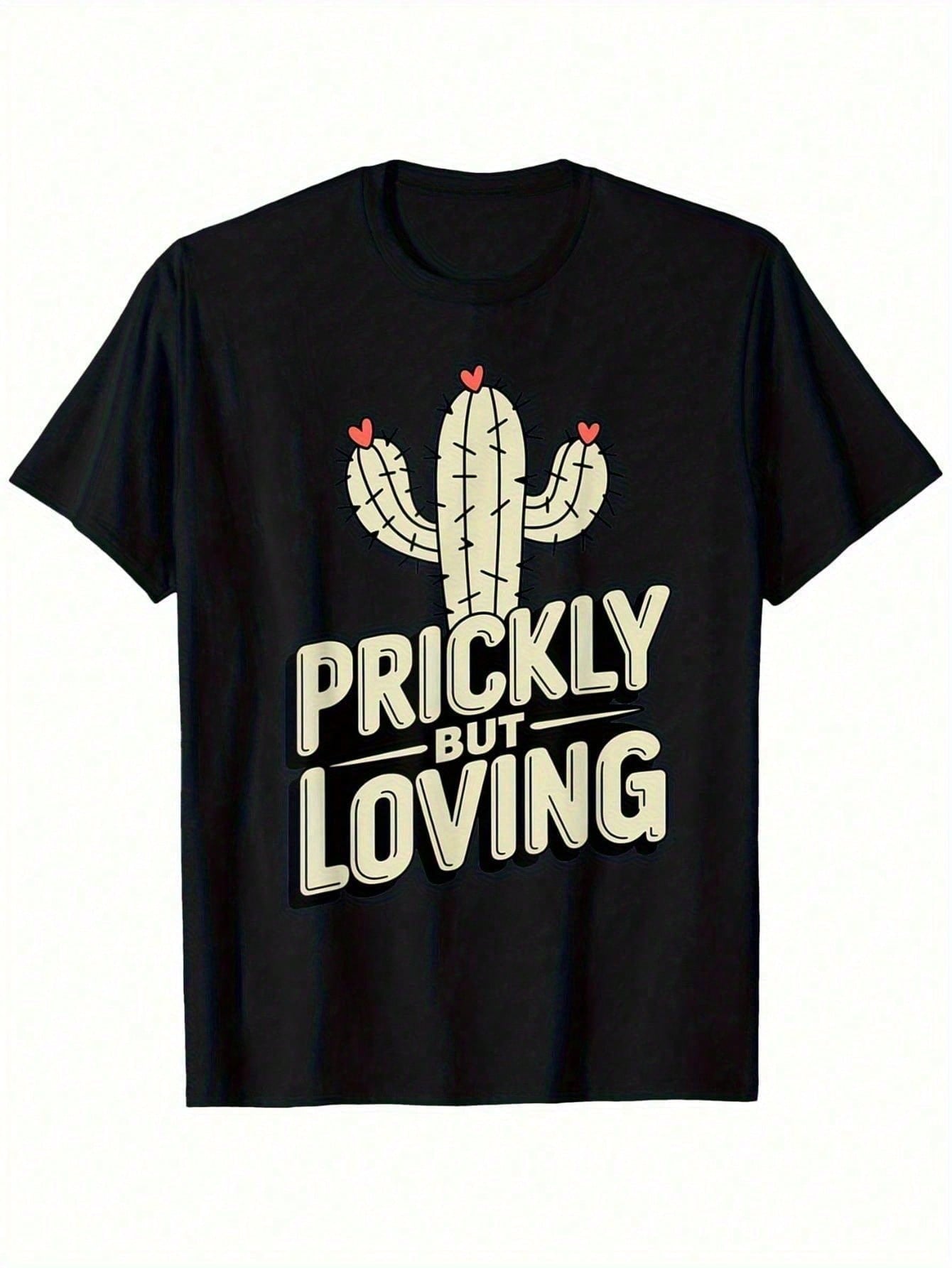 Thorny But Loving Cactus TShirt 100 Cotton Crew Neck ShortSleeved Printed TShirt MenS and WomenS Black Casual Shirt S