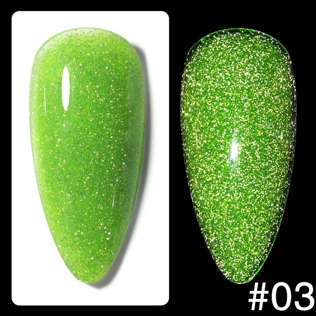 12-Color Fluorescent Glitter Gel Polish for Nail Salons