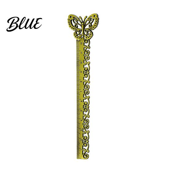 Classical Charm Bookmark Butterfly Ginkgo Ruler 2 in 1 Metal Measuring Page Marker