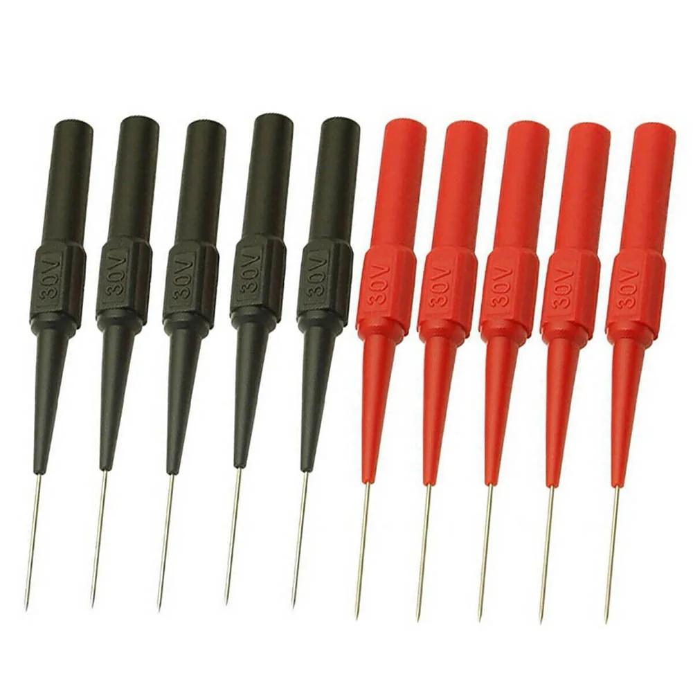 

10/20pcs Insulation Piercing Needle Non-destructive Multimeter Test Probes Red/Black 30V Measuring Device For Banana Plug