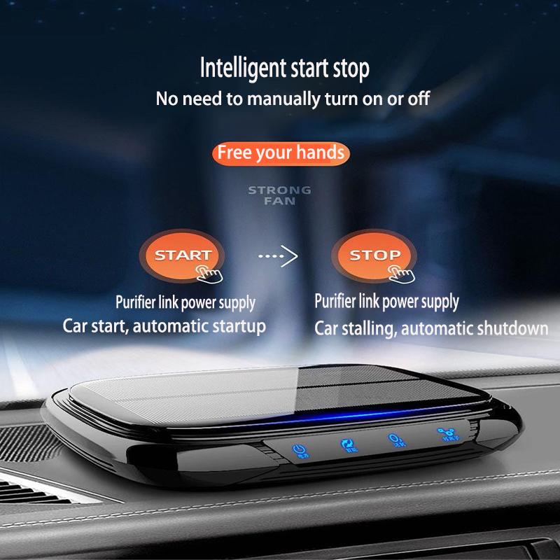 Car Mounted Solar Powered Air Purifier Powered Car Air Purifier With Negative Ion Purification Technology Automotive Supplies