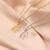My Shape Horse and Horsehoe Pendant Necklaces for Women Girls Stainless Steel U-Shaped Horse Animal Choker Chain Jewelry Gifts
