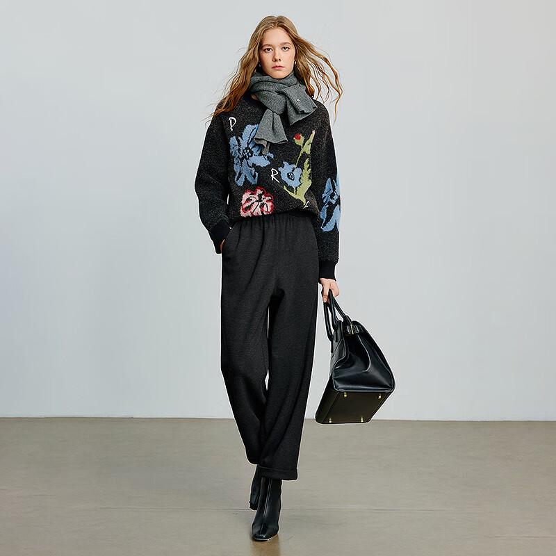 Chuyu Women's Soft Cotton Fold-Cuff Ankle Pants