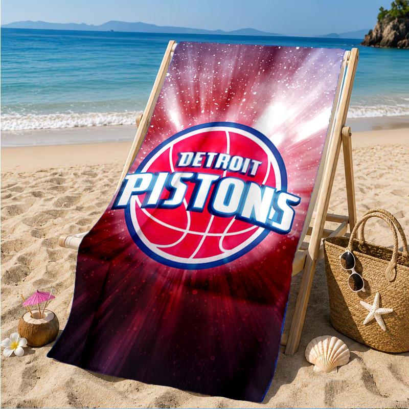 Detroit-Pistons Logo Beach Towel, Microfiber Beach Towel, Perfect For Pool, Beach, Travel, Home Decor Beach Party Fan Gifts