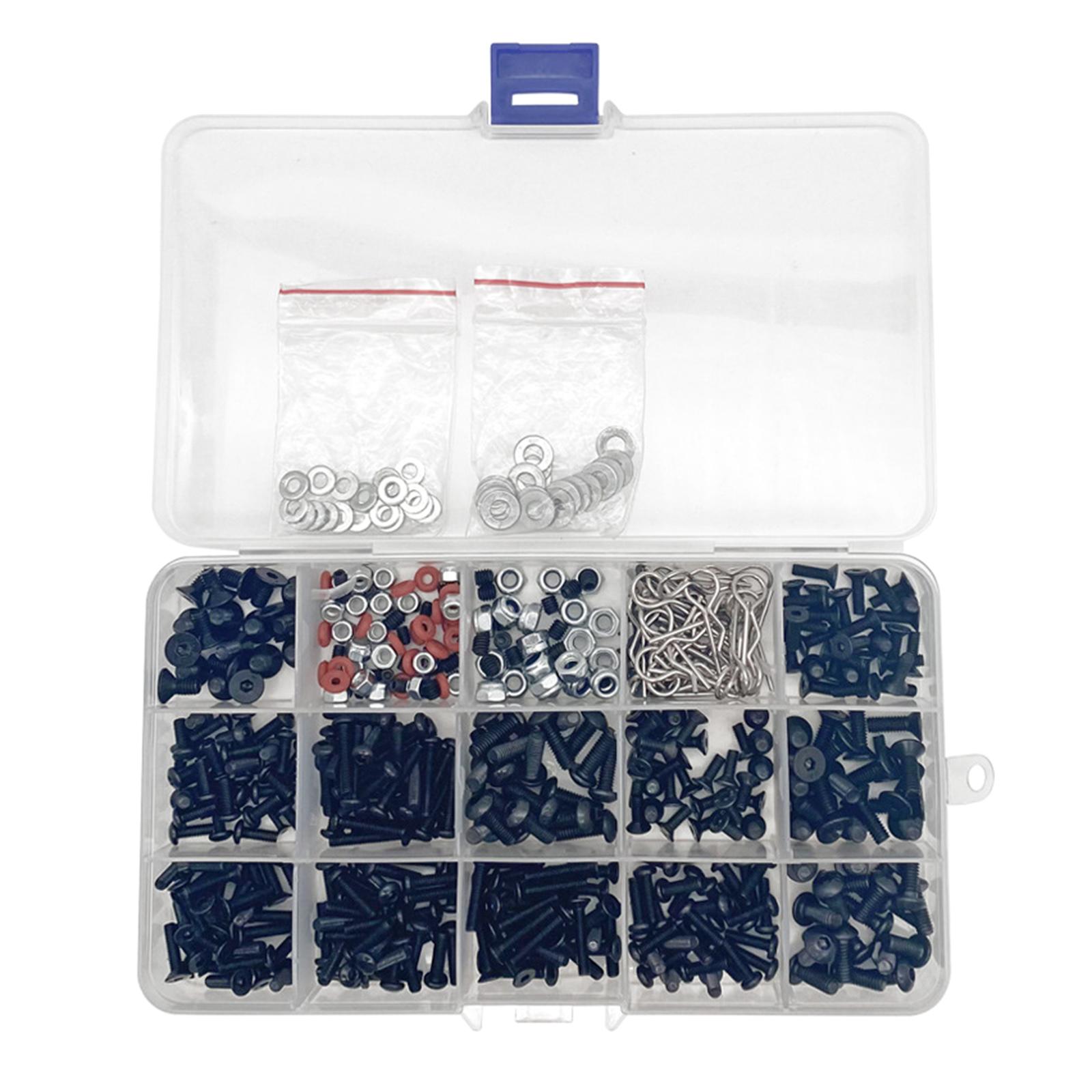 

Essential RC Car Screw Kit 520pcs Assortment Organized RC Car Screw Set for Trucks & Crawlers for 1/8 1/10 1/12 1/16