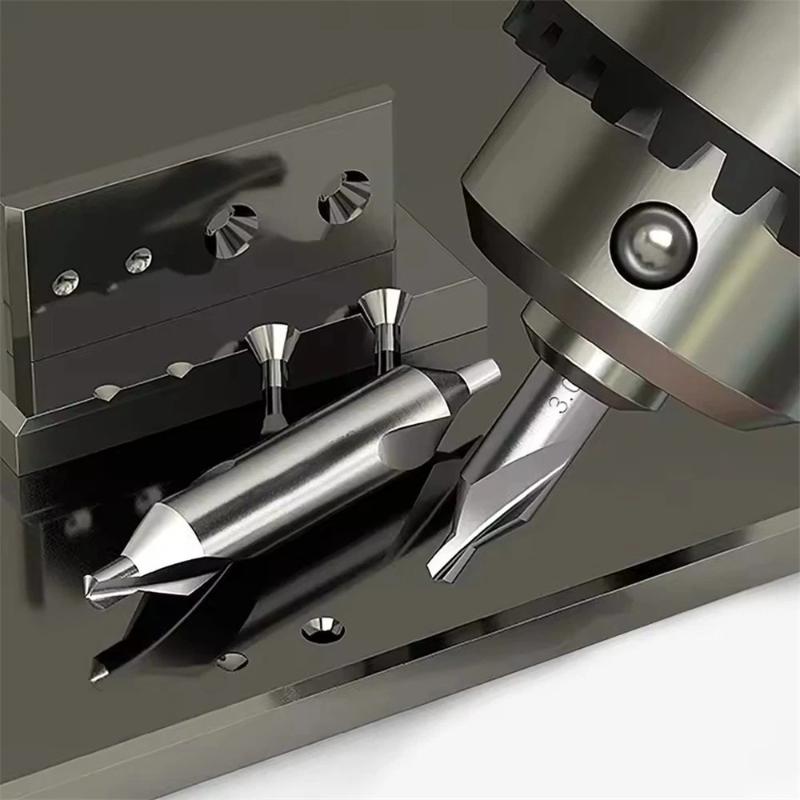 1 Set 1/1.5/2/2.5/3/4/5 Center Drill Bits Set,60-Degree Angle Center Drill Bits Kit Countersink Tools For Lathe Metalworking
