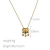 Long Life Lock Fu Character Lock Safety Lock Short Titanium Steel Plated 18K Gold Necklace Girls New Non-Fading Necklace