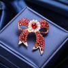 SKEDS Luxury Rhinesotne Pearl Bow Brooches For Women Exquisite Bowknot Pins Jewelry Party Wedding Crystal Corsage Badges Gift