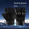 Halbfingerhandschuhe Taktik Herren und Damen Sport Bergsteigen Fitness Radfahren Kampfschwarz Schale Spezialtraining Schutzgl