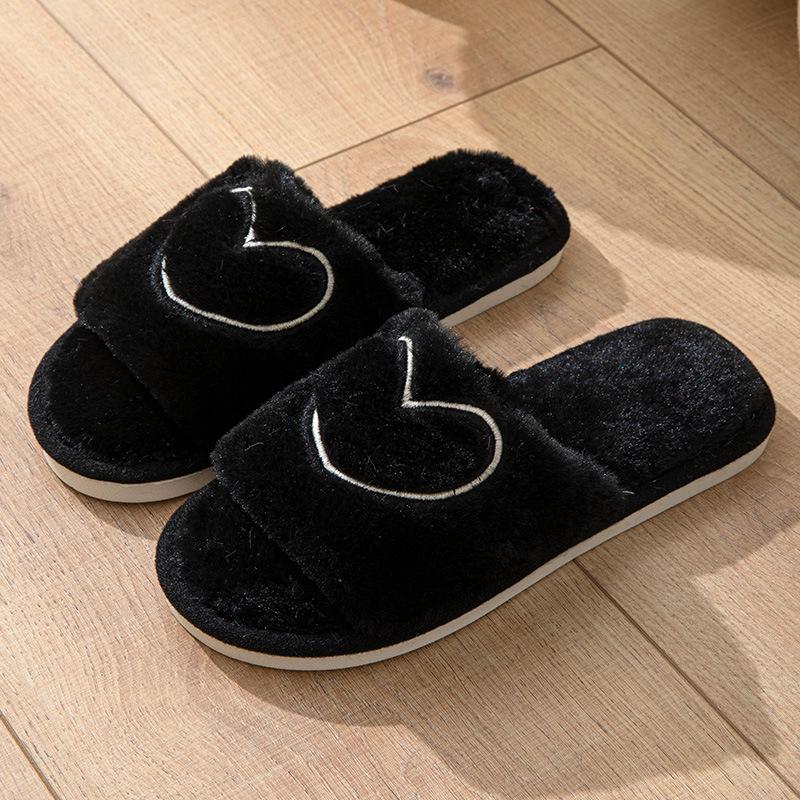 Unisex Cross-Border Furry Open-Toe Cotton Slippers - Single Strap, Indoor/Outdoor, All-Season.