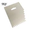Cake Decorating Texture Tool Stainless Steel Scraper with Multi-faceted Sawtooth, Rectangle/Pentagon/Triangle/Semi-circle Shape Cream Multipurpose