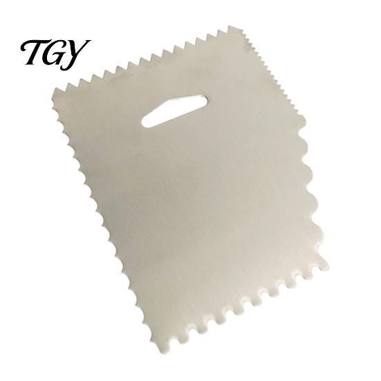 Cake Decorating Texture Tool Stainless Steel Scraper with Multi-faceted Sawtooth, Rectangle/Pentagon/Triangle/Semi-circle Shape Cream Multipurpose