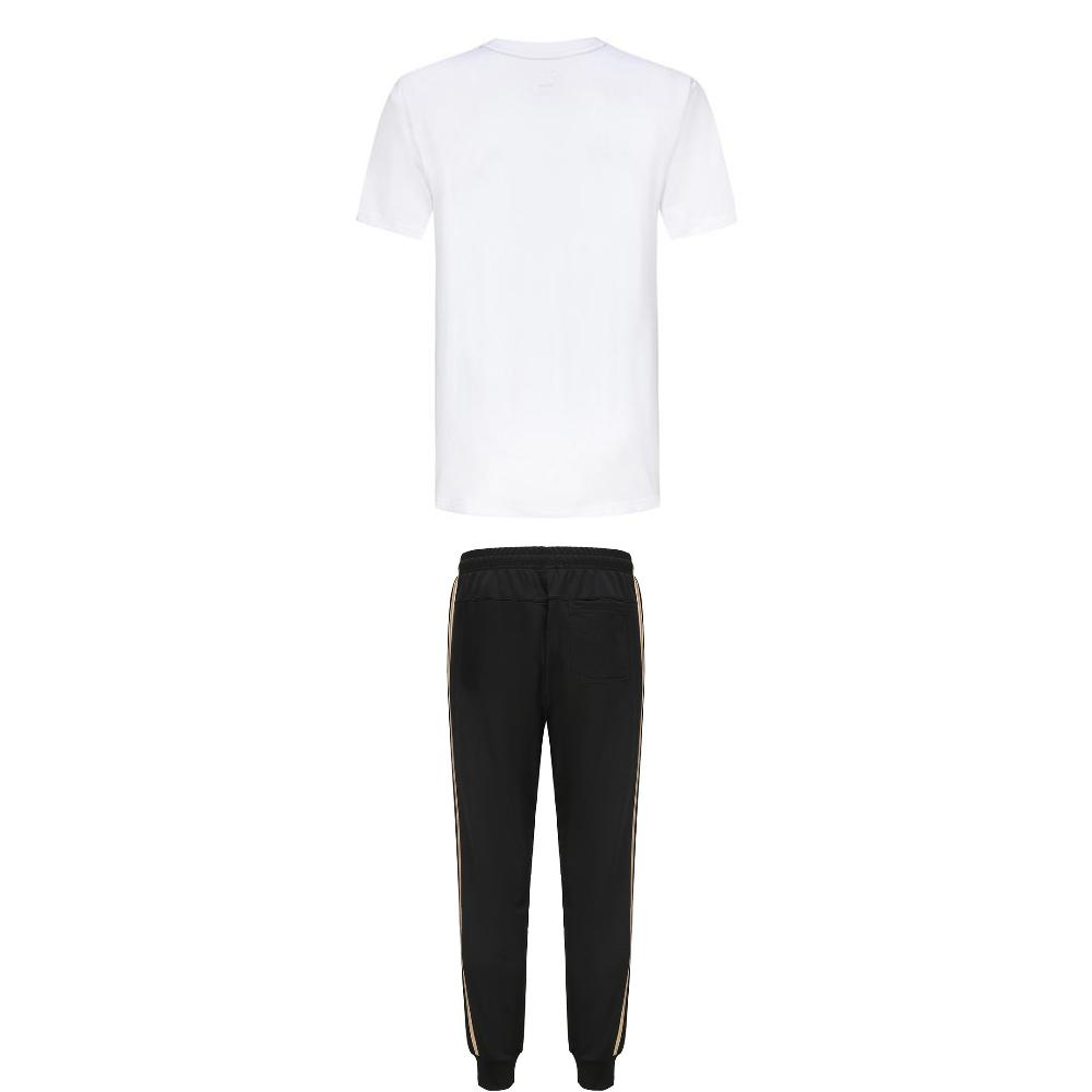 Adidas Taekwondo Rundhals-Pullover Einfaches Kurzarm-T-Shirt Gestreifte Kordelzug-Lange Hose Lässiger Sportanzug ADICLTS24TKP-WG+TR30P1T-BG