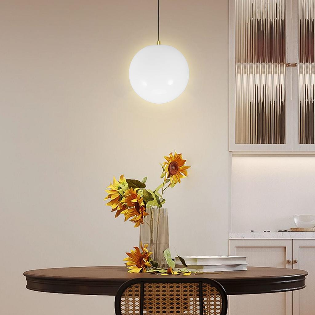 Milky White Round Glass Lampshade Flat Opening Globe Light Cover for Table Lamp Pendant Ceiling Chandelier Wall Sconce Floor