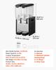 VEVOR Commercial Beverage Dispenser 2 Tanks 10 L / 10.6 QT Per Tank, Stainless Steel Juice Dispenser